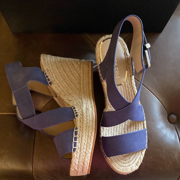 Kenneth Cole New York Olivia Cross Espadrille Wedge Sandal in Lapis Blue - Picture 2 of 6